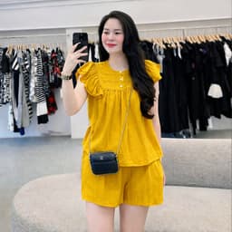 Set Đồ Bộ mặc nhà Đũi tơ cánh tiên có đủ Size 45-95kg Thiết kế độc đáo và tiện lợi 5