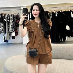 Set Đồ Bộ mặc nhà Đũi tơ cánh tiên có đủ Size 45-95kg Thiết kế độc đáo và tiện lợi 4