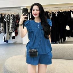 Set Đồ Bộ mặc nhà Đũi tơ cánh tiên có đủ Size 45-95kg Thiết kế độc đáo và tiện lợi 3