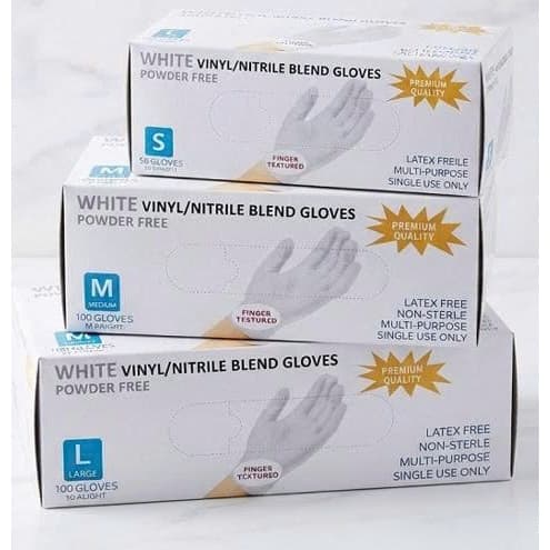 Găng Tay Vinyl & Nitrile MOLLYHAIR Cao Cấp Không Bột, Găng Tay Thực Phẩm, Phun Xăm, Thẩm Mỹ, Làm Tóc Đủ Size Hộp/100 cái