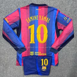 Bộ Quần Áo Bóng Đá Dài Tay CLB Barcelona Mùa Giải 2026/2027- Vải Polyster Thái Cao Cấp 6