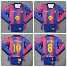 Bộ Quần Áo Bóng Đá Dài Tay CLB Barcelona Mùa Giải 2026/2027- Vải Polyster Thái Cao Cấp 1