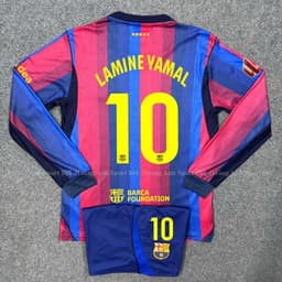 Bộ Quần Áo Bóng Đá Dài Tay CLB Barcelona Mùa Giải 2026/2027- Vải Polyster Thái Cao Cấp 5