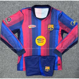 Bộ Quần Áo Bóng Đá Dài Tay CLB Barcelona Mùa Giải 2026/2027- Vải Polyster Thái Cao Cấp 3