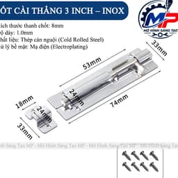 Chốt Cửa Inox Dạng Gài - Thiết Kế Nhỏ Gọn, Cố Định Cửa Tiện Lợi, Bền Chắc, Dễ Sử Dụng KHOA-16 5