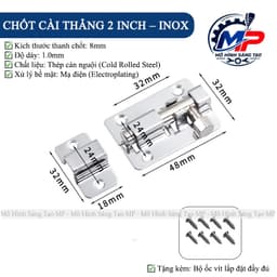 Chốt Cửa Inox Dạng Gài - Thiết Kế Nhỏ Gọn, Cố Định Cửa Tiện Lợi, Bền Chắc, Dễ Sử Dụng KHOA-16 4