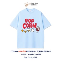 [9kg-100kg] SEE VN - Áo thun cho bé và người lớn Unisex in POPCORN VN form rộng vừa cotton 4 chiều Premium thoáng mát 7
