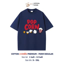 [9kg-100kg] SEE VN - Áo thun cho bé và người lớn Unisex in POPCORN VN form rộng vừa cotton 4 chiều Premium thoáng mát 4