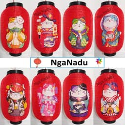 Đèn lồng in món ăn in chữ Nhật Bản - đèn lồng mèo thần tài may mắn trang trí Trung Thu,lễ Tết,khách sạn,nhà hàng 5