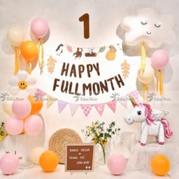 Set Bóng Trang Trí Đầy Tháng Cho Bé Trai Bé Gái Happy Full Month Happy 30 Days Trang Trí Đầy Tháng Em Bé Nhiều Mẫu 1