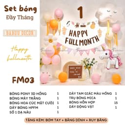 Set Bóng Trang Trí Đầy Tháng Cho Bé Trai Bé Gái Happy Full Month Happy 30 Days Trang Trí Đầy Tháng Em Bé Nhiều Mẫu 8