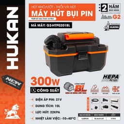 Các dòng máy hút bụi công nghiệp HUKAN điện  G2-HTP0201BL 12 lít, 10 lít G1-HBP012L 3