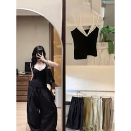 𝟏𝟒𝐚𝐦.𝐬𝐭𝐮𝐝𝐢𝐨 | Quần Dài Nữ Ống Rộng Dáng Phồng Xếp Ly Cạp Chun Chất Gió Nhăn Phong Cách Basic 2