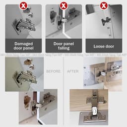 Miếng Inox Sửa Bản Lề - Giải Pháp Gia Cố Cửa Tủ Gọn Gàng, Chắc Chắn, Phù Hợp Tủ Gỗ, Nhựa Và Nhôm ̣̣(Tặng Kèm Vít 3x15mm) 8