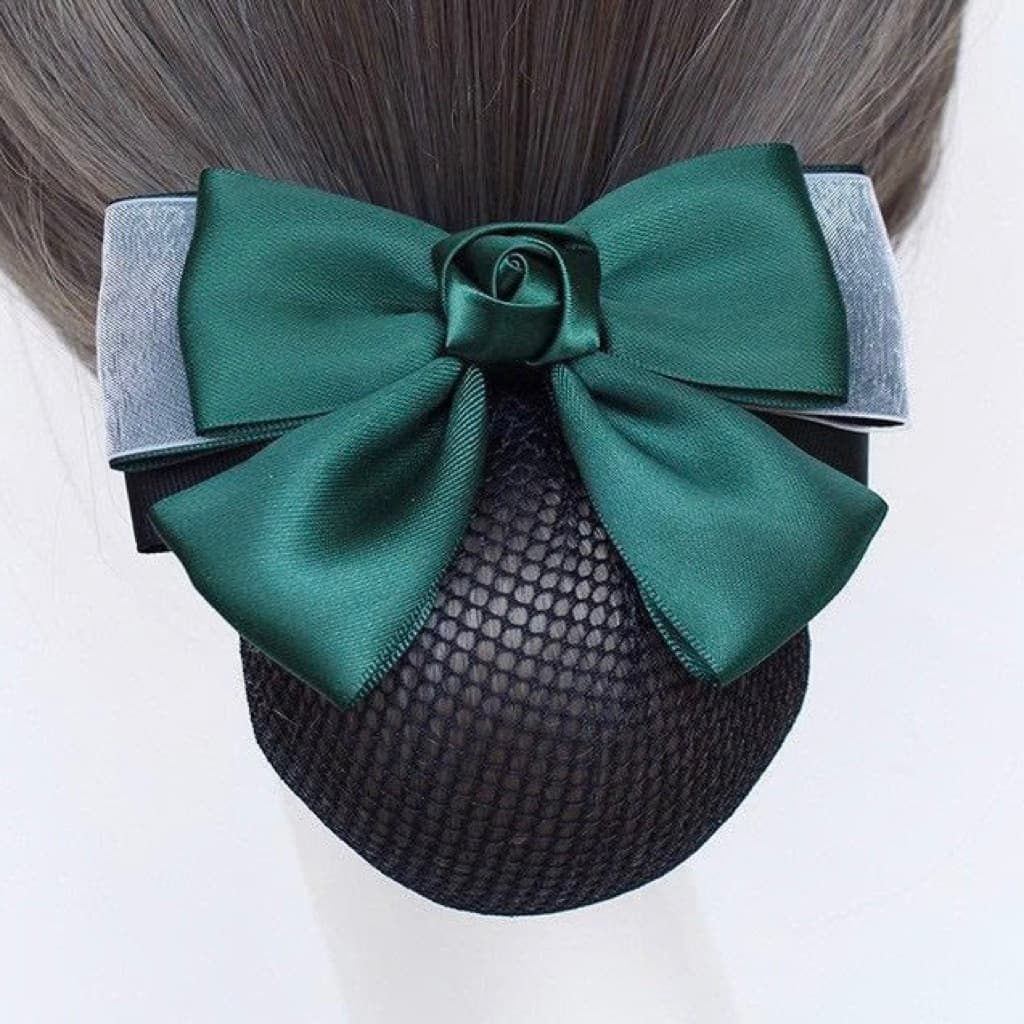 Kẹp búi tóc tỏi hình nơ Dubochic 10cm có lưới gọn gàng