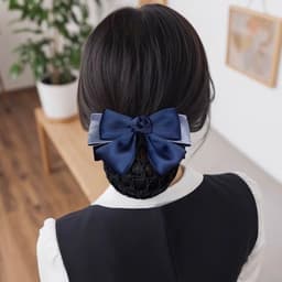 Kẹp búi tóc tỏi hình nơ Dubochic 10cm có lưới gọn gàng 2