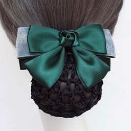 Kẹp búi tóc tỏi hình nơ Dubochic 10cm có lưới gọn gàng 4