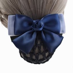 Kẹp búi tóc tỏi hình nơ Dubochic 10cm có lưới gọn gàng 5
