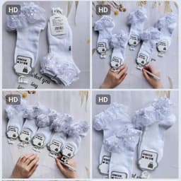 T73 Tất Ren Trắng Bé Gái Cổ Cao Phong Cách Tiểu Thư – Vớ Mỏng Nhẹ Co Giãn, Phụ Kiện Phối Váy Cho Bé 1–12 Tuổi 4