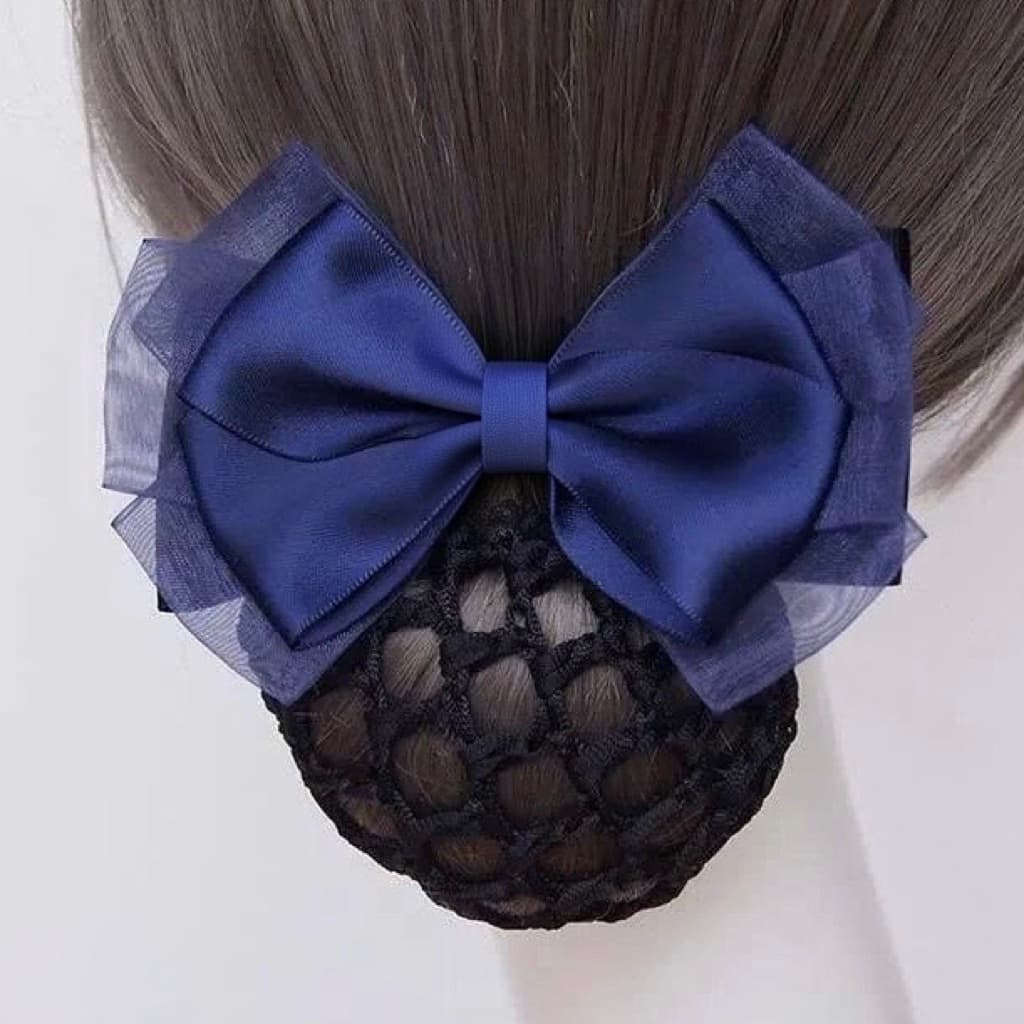 Kẹp búi tóc nữ Dubochic 10cm hình nơ có lưới nhiều màu