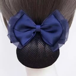 Kẹp búi tóc nữ Dubochic 10cm hình nơ có lưới nhiều màu 4