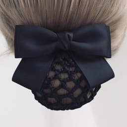 Kẹp tóc búi nơ lưới nhiều màu Dubochic 10cm thời trang công sở cuộn tóc gọn gàng 3