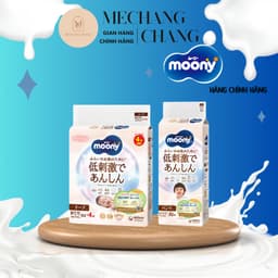 Tã dán / quân  Moony trắng Dịu Nhẹ siêu cao cấp NB62+4/S58+2/M46/L38 3