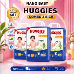 (LINK TRỢ GIÁ) Combo 3 Tã quần HUGGIES Skincare Mega Jumbo M102+4/L100+4/XL84+4/XXL76+4 1