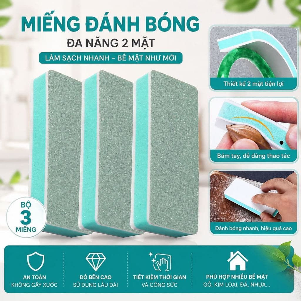 Aanadel📢khối đánh bóng đa năng,Miếng đánh bóng hai mặt,khăn lau kính, bể cá