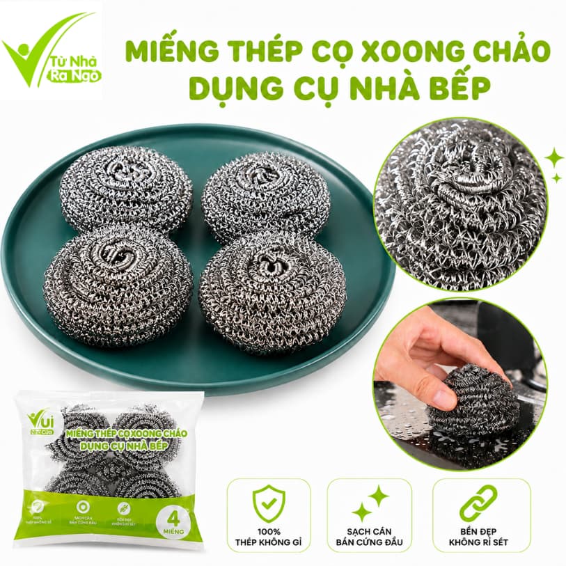 Miếng Thép Cọ Xoong Nồi Tẩy Trắng Không Gỉ GD189 - Bùi Nhùi Thép Cọ Xoong Chảo Hình Con Mèo