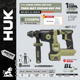 Máy khoan bê tông pin HUKAN G3-HUK24, 3 chức năng, Không chổi than, Có Anti-Kickback 2