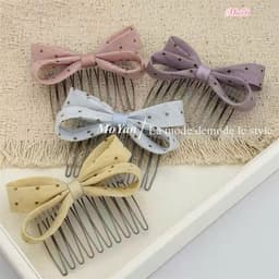 Lược cài tóc nơ hottrend kiểu Hàn Quốc, kiểu tóc công chúa bồng bềnh 9