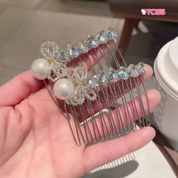 Lược cài tóc nơ hottrend kiểu Hàn Quốc, kiểu tóc công chúa bồng bềnh 5