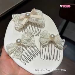 Lược cài tóc nơ hottrend kiểu Hàn Quốc, kiểu tóc công chúa bồng bềnh 6