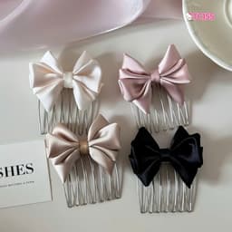 Lược cài tóc nơ hottrend kiểu Hàn Quốc, kiểu tóc công chúa bồng bềnh 2