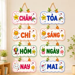 Khẩu hiệu trang trí lớp - Chăm chỉ hôm nay Tỏa sáng ngày mai , decal bóc dán bền đẹp 1