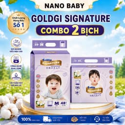 Combo 2 Bịch Bỉm GOLDGI SIGNATURE  Siêu Mềm Mại, Ngừa Hăm, Thấm Hút Vượt Trội, An Toàn Cho Bé. Moonstore 1