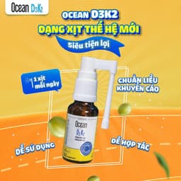Vitamin D3K2 Ocean Dạng Xịt Bổ Sung Vitamin D3, Vitamin K2 20ml Tăng Cường Hấp Thu Canxi Và Dưỡng Chất 7