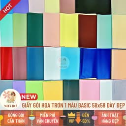 20 giấy gói hoa trơn 1 màu basic 58x58 dày form không thấm trang trí handmade DIY - Hoa Sáp Nhà Bơ 2