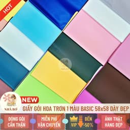 20 giấy gói hoa trơn 1 màu basic 58x58 dày form không thấm trang trí handmade DIY - Hoa Sáp Nhà Bơ 3