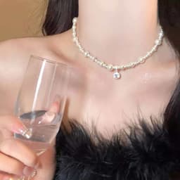 Dây Chuyền Ngoc Trai Nữ Charm Đá Sáng Sang Trọng – Vòng Cổ Ngoc Trai Nhân Tạo Thanh Lịch Dự Tiệc Cô Dâu 5