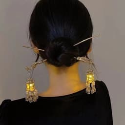 Trâm Cài Tóc Hoa Sen Đỏ Phong Cách Cổ Trang Trung Hoa – Trâm Tóc Tua Rua Đỏ Phụ Kiện Áo Dài, Chụp Ảnh 3