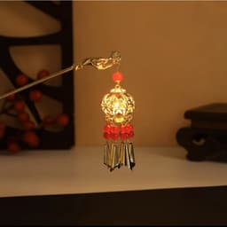 Trâm Cài Tóc Hoa Sen Đỏ Phong Cách Cổ Trang Trung Hoa – Trâm Tóc Tua Rua Đỏ Phụ Kiện Áo Dài, Chụp Ảnh 6