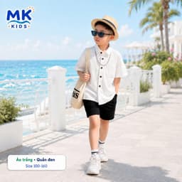 Quần Short Đũi Bé Trai Coco MK Kids Màu Đen Lưng Thun Form Ngắn Trên Gối Mềm Mát Thoáng Khí Mùa Hè 2-10 Tuổi 5