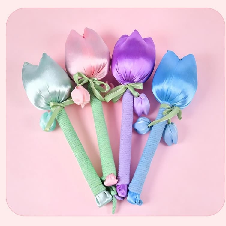 Búa Hoa Tulip Ngải Cứu Đấm Lưng Đả Thông Kinh Lạc Trang Trí Hoa Lụa