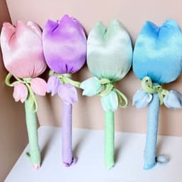 Búa Hoa Tulip Ngải Cứu Đấm Lưng Đả Thông Kinh Lạc Trang Trí Hoa Lụa 2