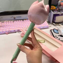 Búa Hoa Tulip Ngải Cứu Đấm Lưng Đả Thông Kinh Lạc Trang Trí Hoa Lụa 9
