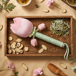 Búa Hoa Tulip Ngải Cứu Đấm Lưng Đả Thông Kinh Lạc Trang Trí Hoa Lụa 7