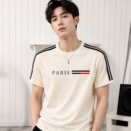 áo thun nam vải dày, Áo Thun Nam PARIS Basic Cotton Co Giãn 4 Chiều Form Chuẩn Hàn Quốc Ao Thun 758 1