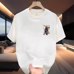 Áo thun nam 100% cotton mùa hè, in họa tiết xe máy sáng tạo, dáng rộng ins đơn giản 4